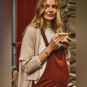 Hatch The Cord Maternity Corduroy Overalls Sahara Rust Red Size 1, 2, 4, S